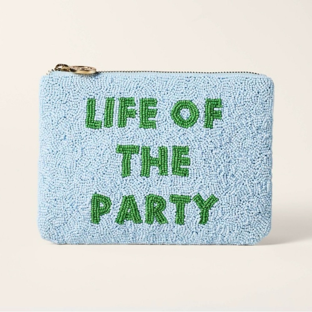 Kate Spade x Target Blue Beaded Clutch NWT